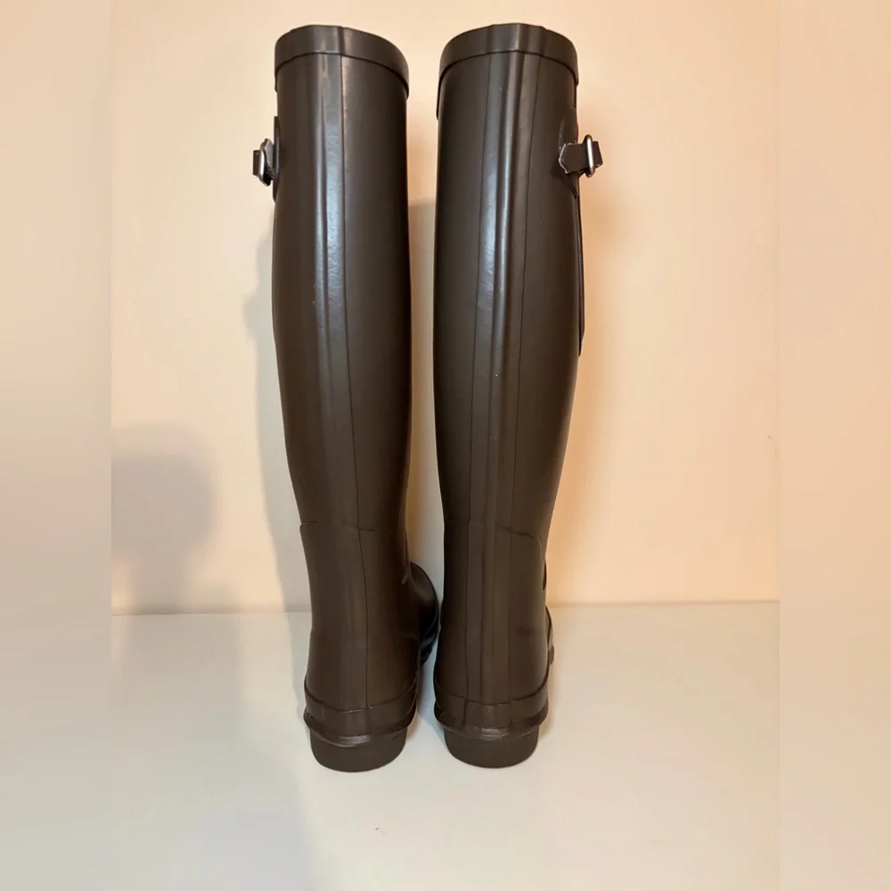 New TerraTrax Chocolate Waterproof Knee High Rain Boots Wide Calf Size 5